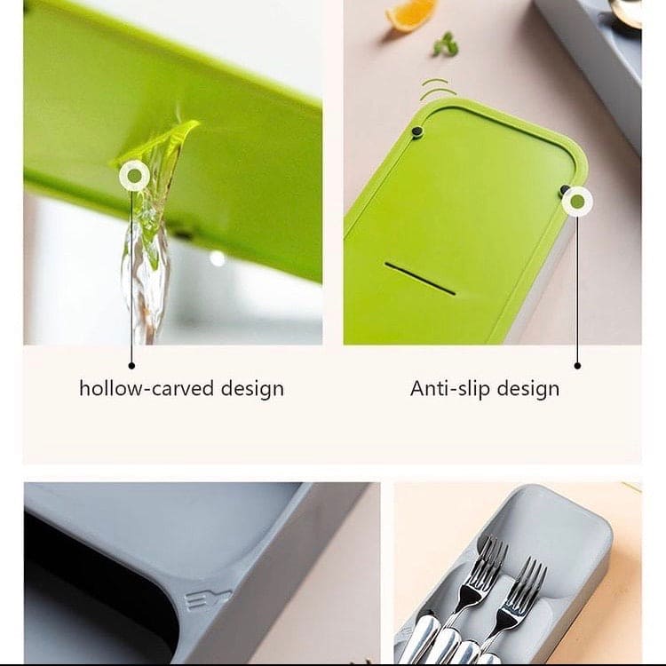 Cutlery Organizer, Kitchen Drawer Storage Tray, Plastic Spoon Container Cutlery Organizer, Kitchen Drawer Storage Tray, Plastic Spoon Container